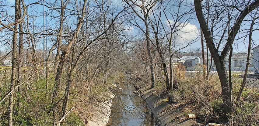 Remnants of the 1930s improvements to Dry Run Creek can still be seen near Peoria High School.