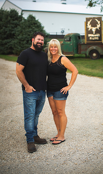 Emily and Rob Sharkey at their Bradford farm