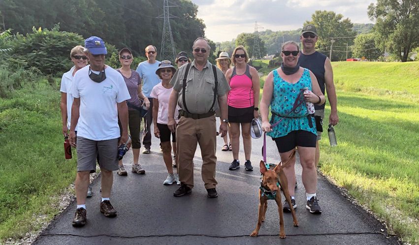 Members of the Pimiteoui Hiking Association on the East Peoria to Morton River Trail