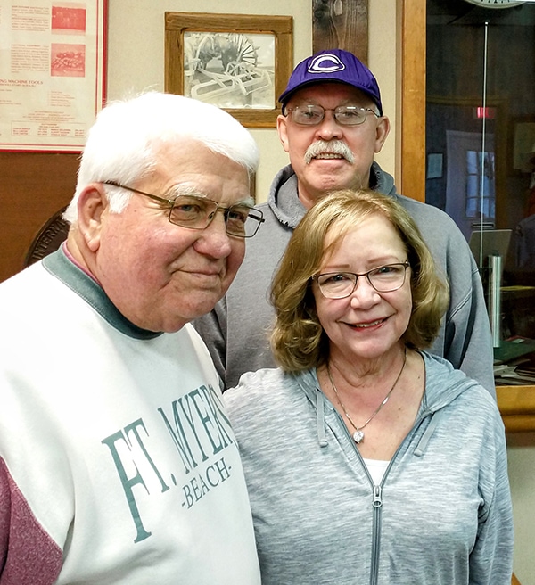 Jack Pollitt (the last plant manager), Dana Smith, (Canton Main Street President) and in back, former Canton mayor Jerry Bohler