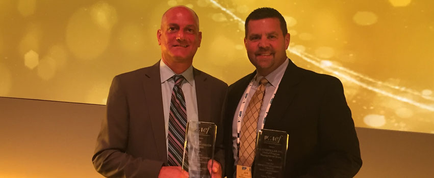 Children’s Home CEO Matt George with Jeff Zircher at the 2016 PMI Professional Awards.  The Community Advancement Through Project Management Award was presented to  Caterpillar and Children’s Home by the Project Management Institute’s Education Foundation.
