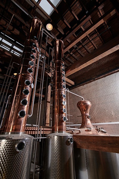 A custom-made still for producing whiskey