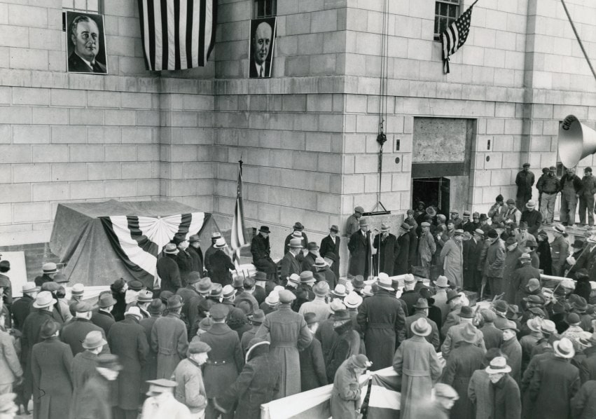 Federal Building, laying the cornerstone