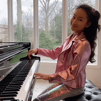 #PSOAtHome with pianist Harmony Zhu, who visited Peoria in 2016, on April 13, 2020. Zhu sent an encouraging message along with her short performance, including shoutouts to the Caterpillar Visitors Center and Peoria Zoo.