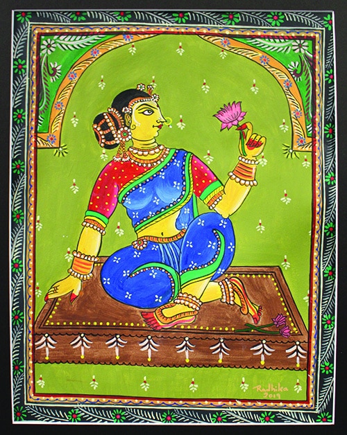 The Pattachitra style is known for its intricate details and mythological narratives.