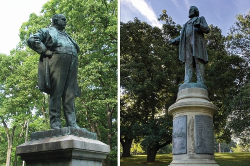 Ingersoll and Douglass statues