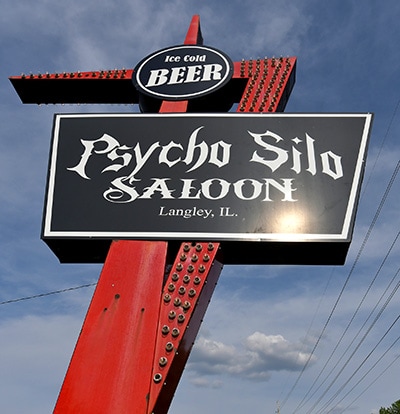 bar sign - Psycho Silo Saloon, Langley, IL