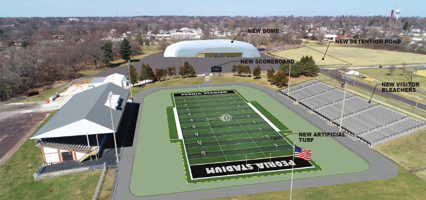 Artist rendering of Proposed upgrades to Peoria Stadium