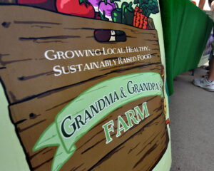 a sign for Grandma & Grandpa's Farm