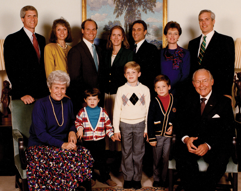 Corinne and Bob Michel pose with their family