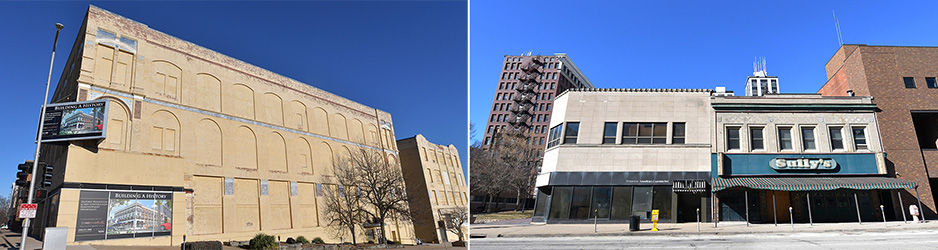 The landmark Cohen building, left, constructed in 1892, and the former Shearson American Express building, also known as the Rashid building, have been vacant since the 1990s