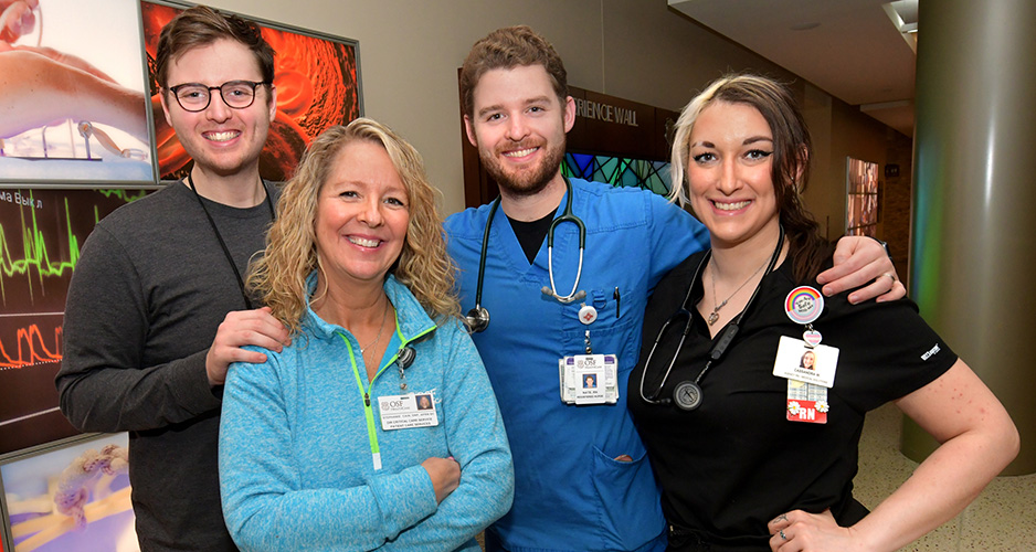 From left, Ben Elder, Mom Stephanie Cain, Nate Elder and Cassie Elder