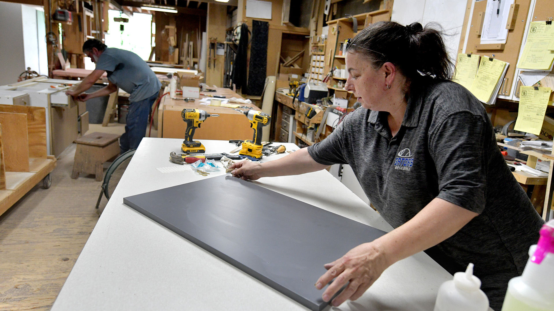 Cabinet work being done at the George J. Rothan Company