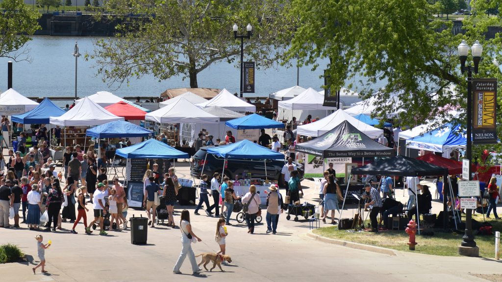 Shoppers survey the wares at Peoria Riverfront Market, which is open every Saturday from 8 a.m. to noon, May 20 through Sept. 30