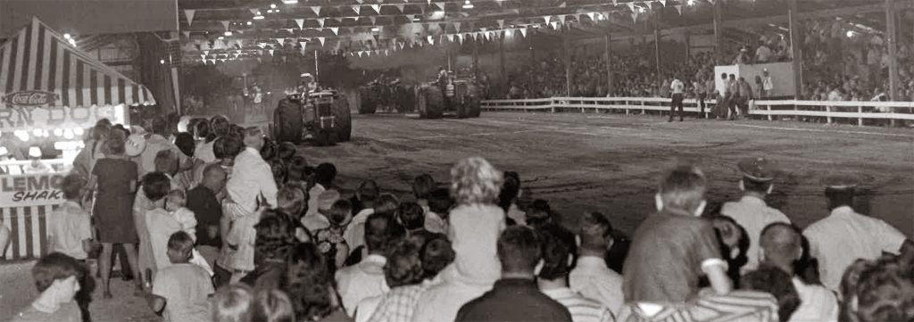 An early tractor pull at the Heart of Illinois Fair