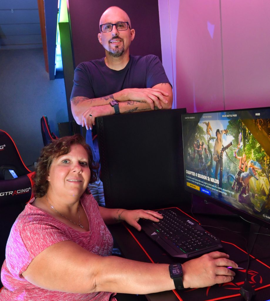 Travis Langenbach is manager of Arena Esports in Morton, while wife Lynn is owner of the game arcade