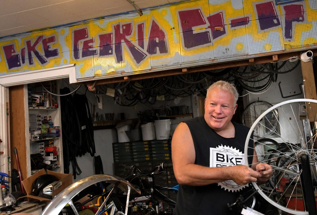 Mark Beiser runs the Peoria Bike Co-Op