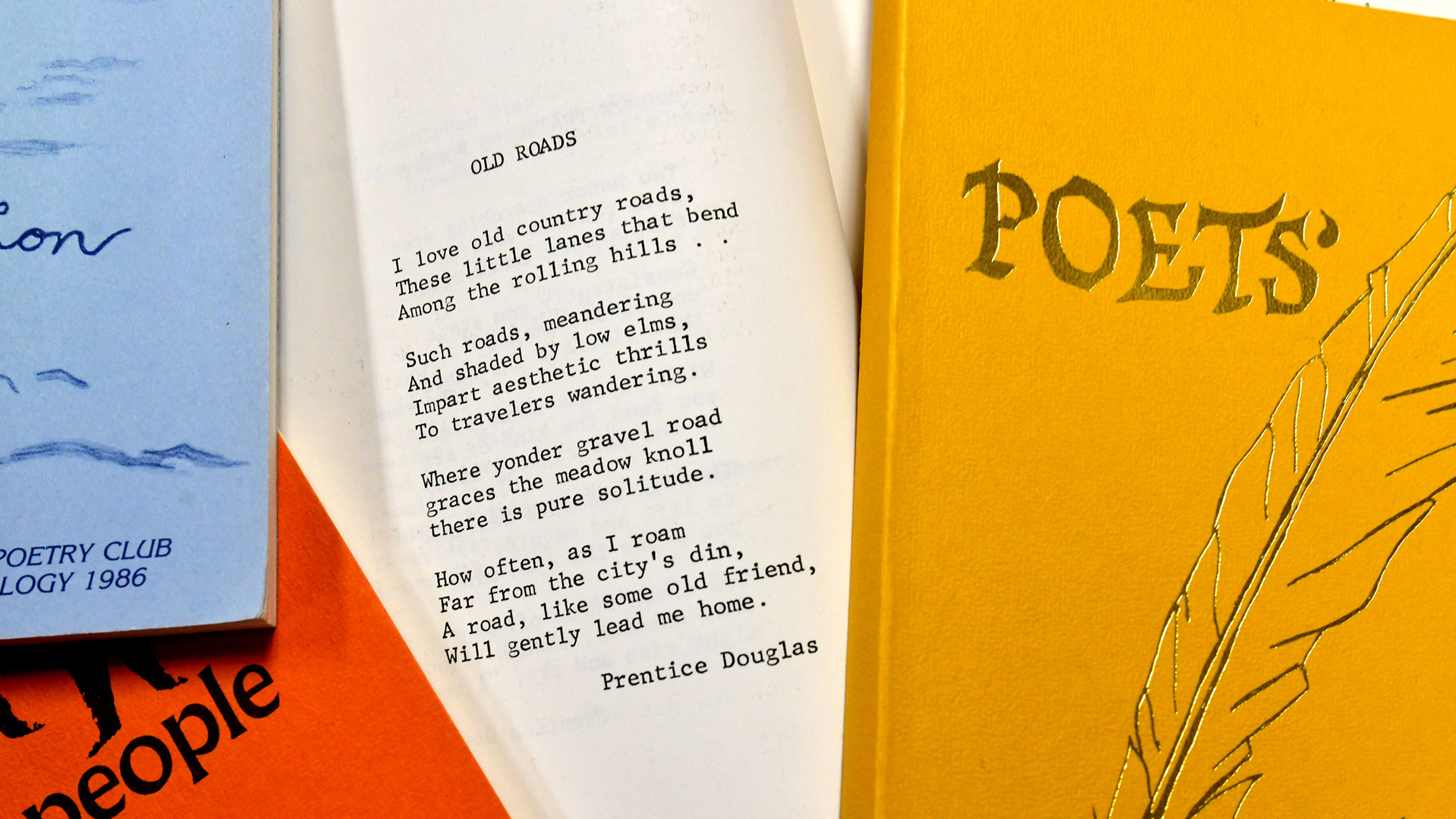 Books of poems form the Peoria Poetry Club’s collection, courtesy of Bradley University's Cullom-Davis Library